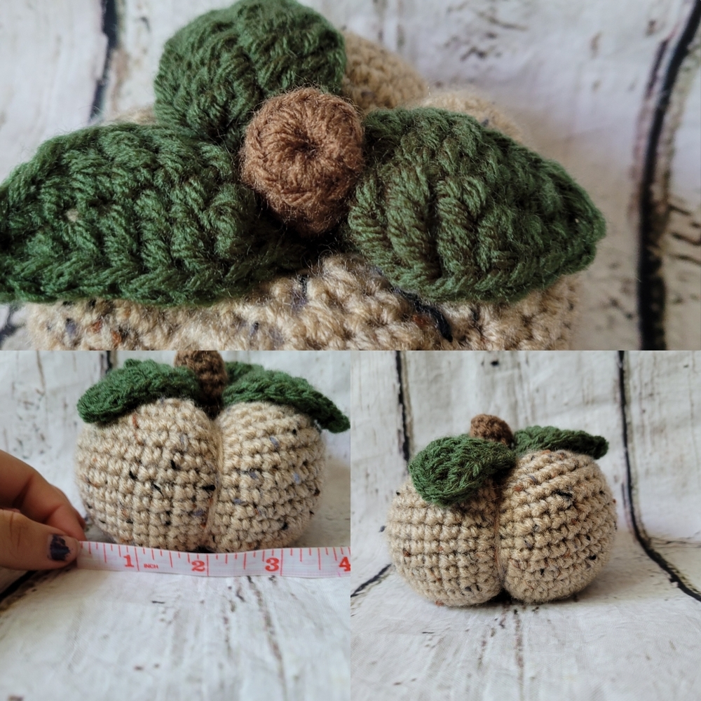 Crochet beige fleck pumpkin fall decor